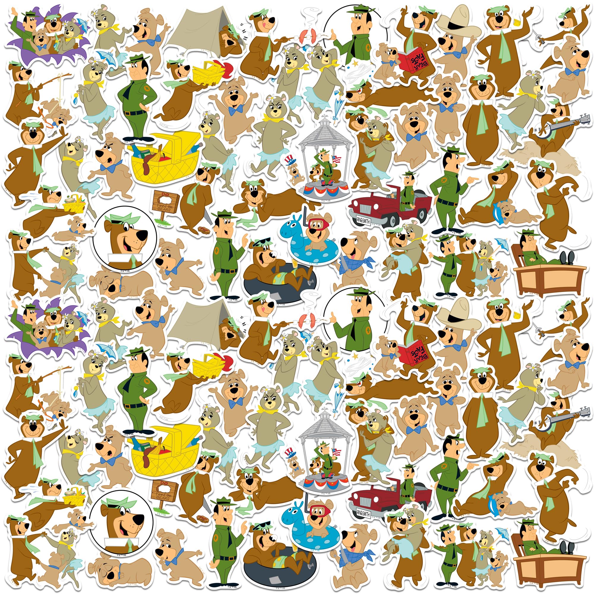 Amazon.com: Yogi Bear 100 Count Vinyl Large Deluxe Stickers